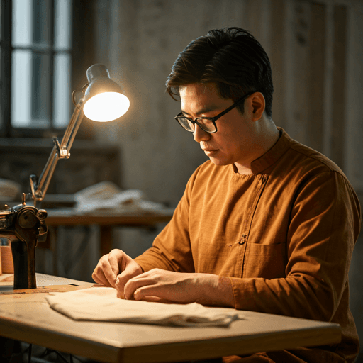 حِرَفية في مشغل أزياء راقية